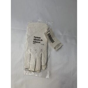 White Lace Gloves Floral Sheer Stretch Dress Up Party Costume Wedding New 7 1/2‎